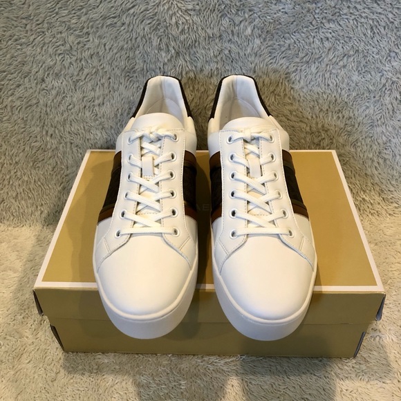 Michael kors Poppy Faux Leather And Logo Stripe Sneakers Size: 9.5 - Picture 3 of 10